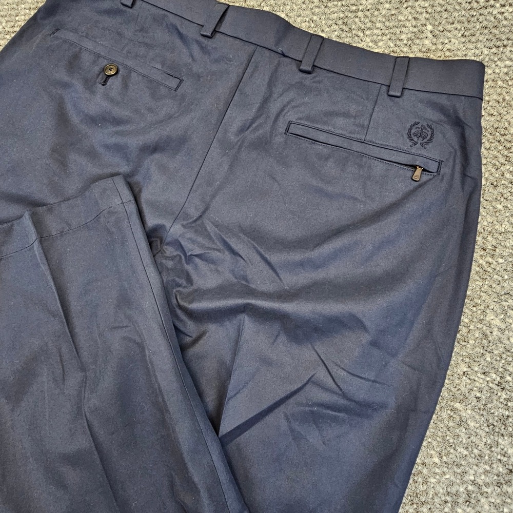 Brooks Brothers Clark Fit Navy Blue Chinos Mens 38x30 Polyester Dress Pants